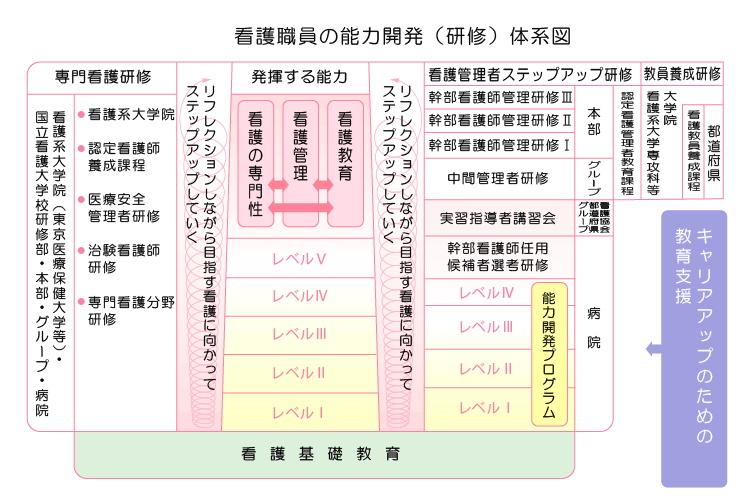 看護職員の能力開発（研修）体系図
